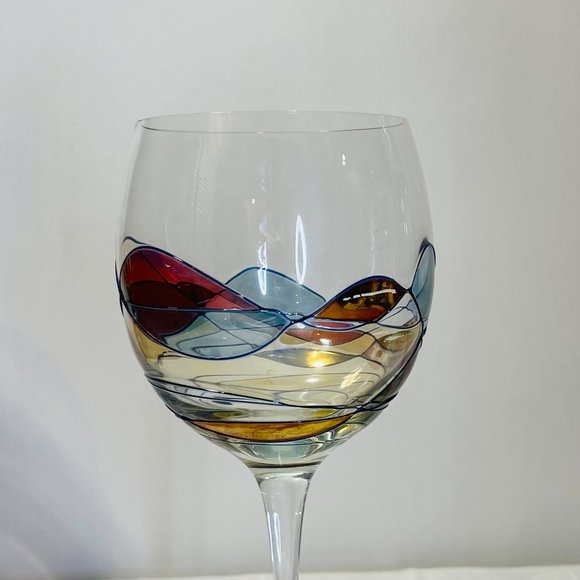 Pair of hand made Romanian Crystal Milano Wine Glasses - Picture 5 of 5